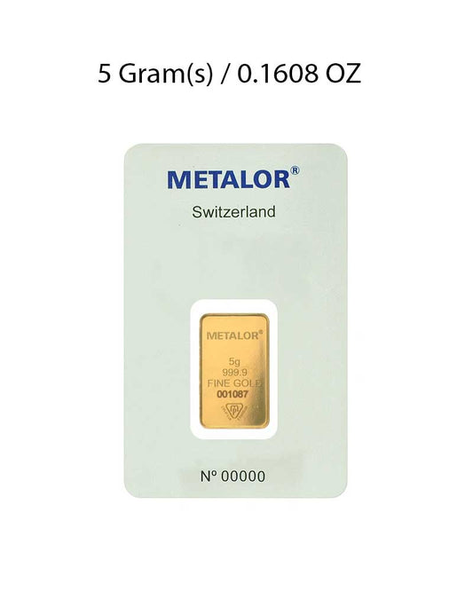 5g Gold Bar Metalor image 1