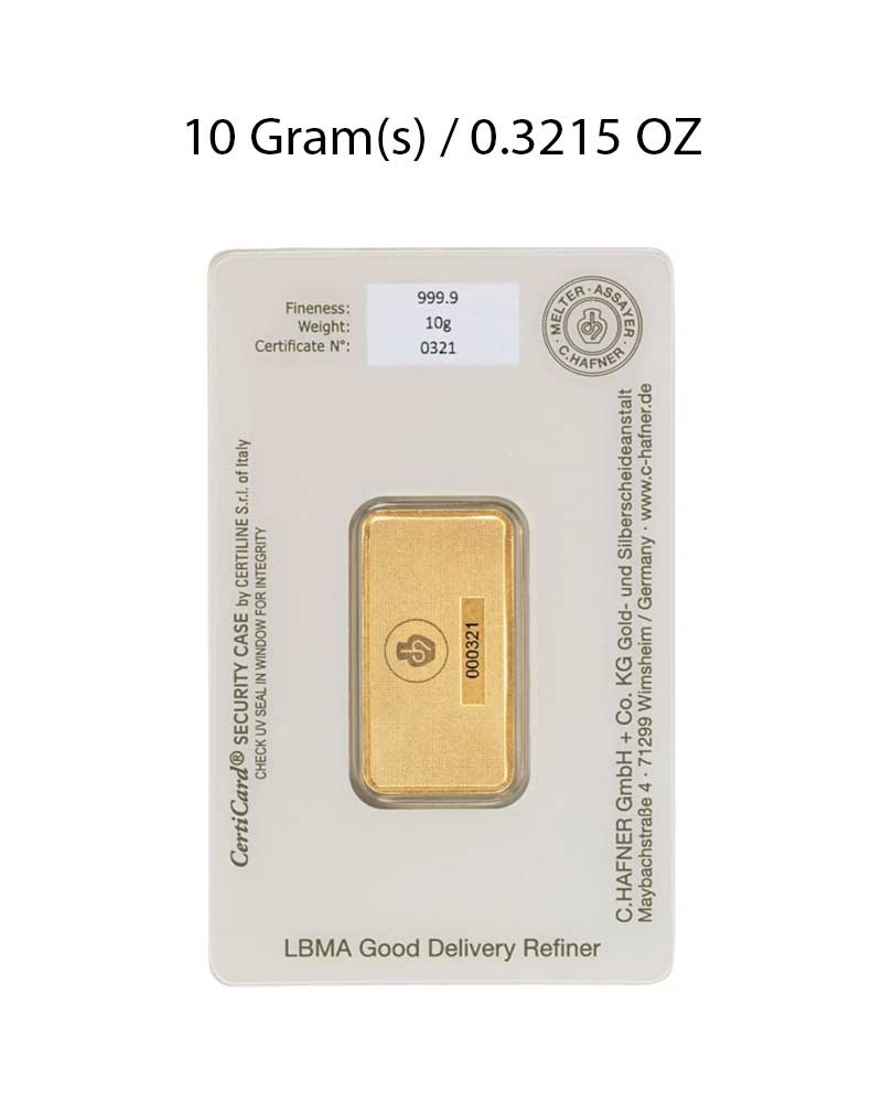C. Hafner 10g Gold Bar image 1