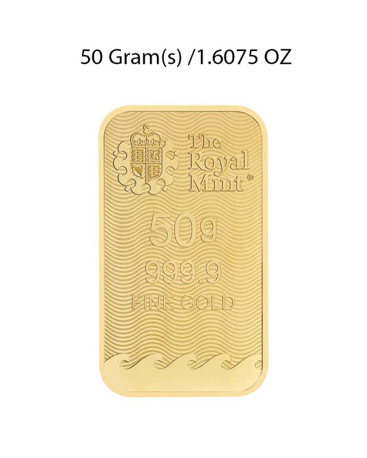 The Royal Mint 50g Gold Bar image 1