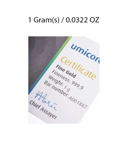 1g Gold Bar (Umicore) image 1