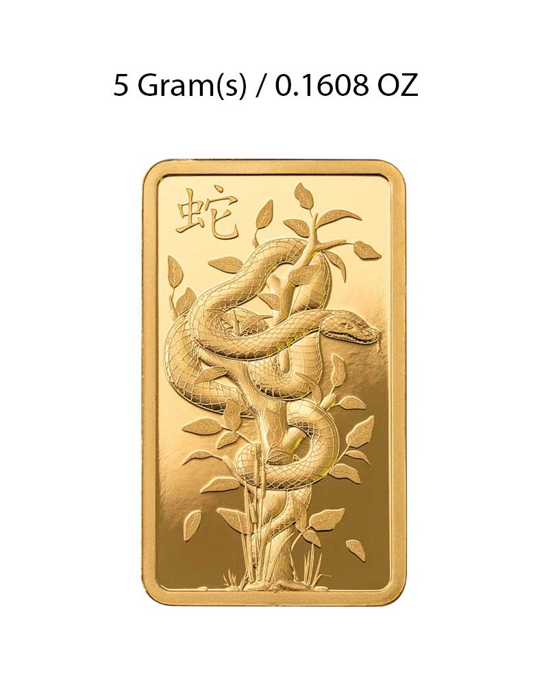 5g Gold Bar 2025 Year of the Snake PAMP image 2