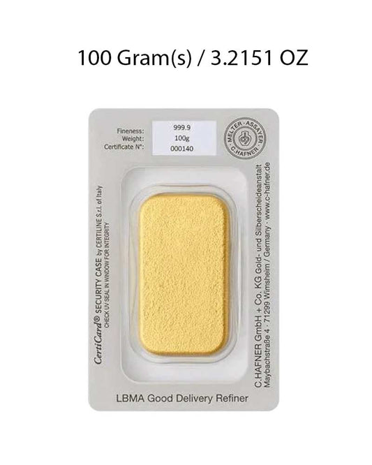 C. Hafner 100g Gold Bar Cast image 1