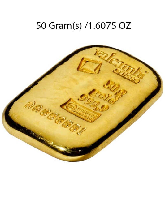 50g Gold Bar Valcambi Cast image 1