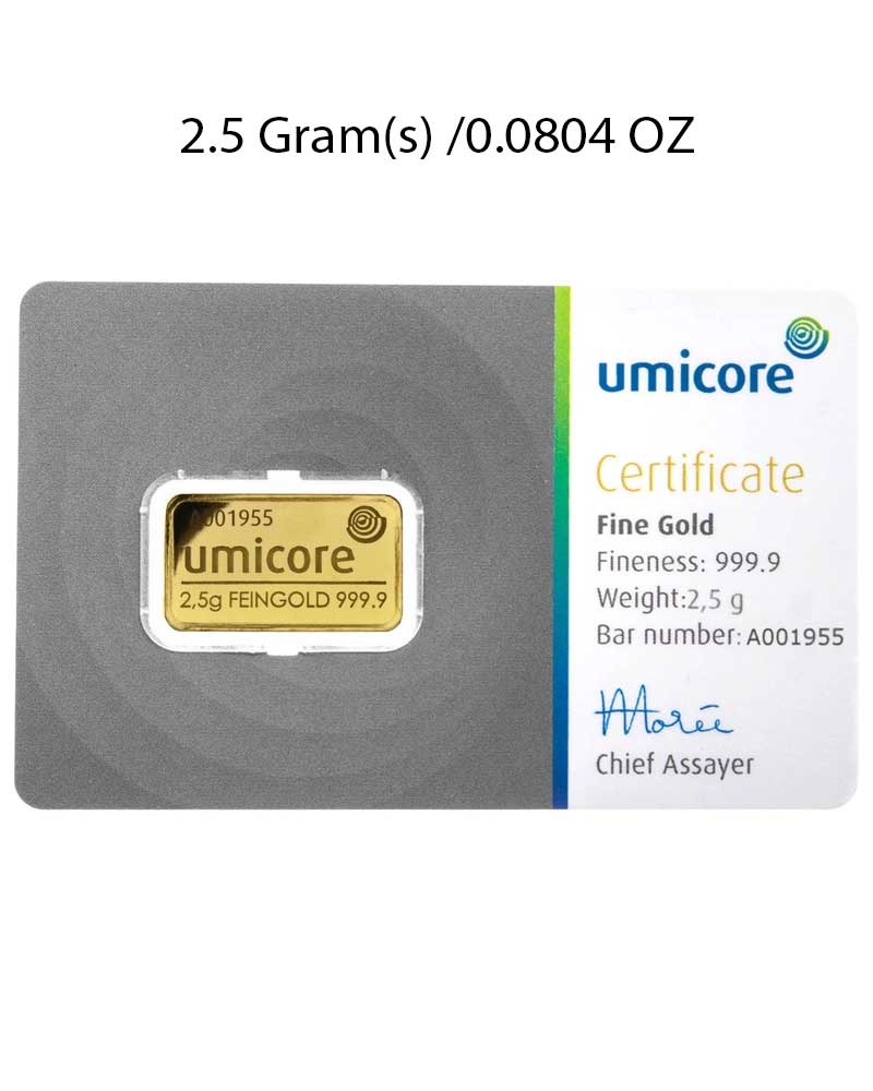Umicore 2.5g Gold Bar image 0