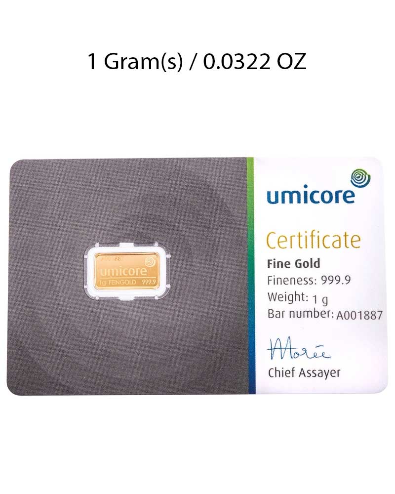 1g Gold Bar (Umicore) image 0