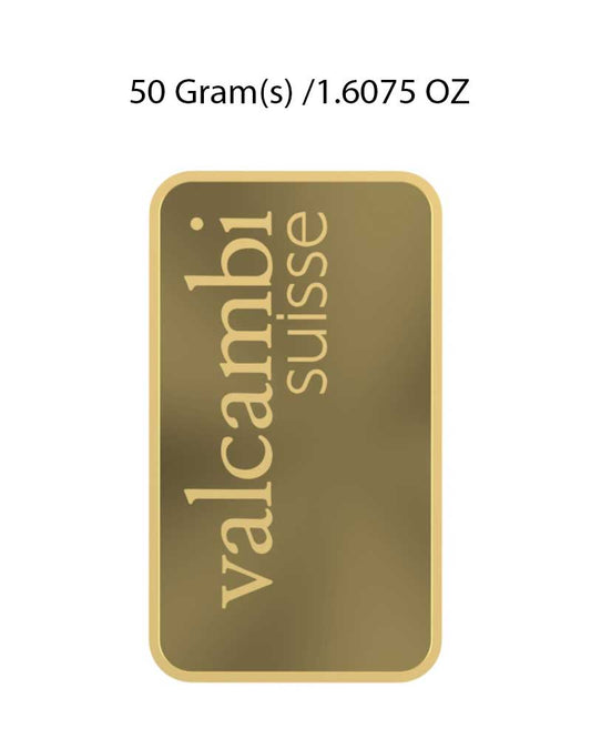 Valcambi 50g Gold Bar image 1