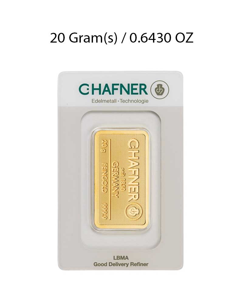C. Hafner 20g Gold Bar Minted image 0