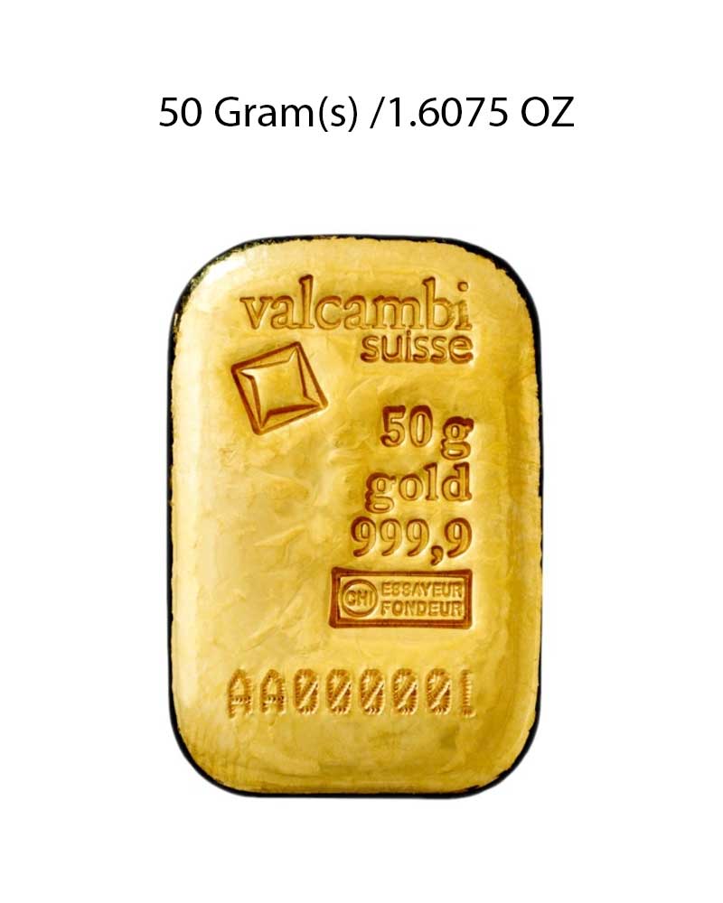 50g Gold Bar Valcambi Cast image 0
