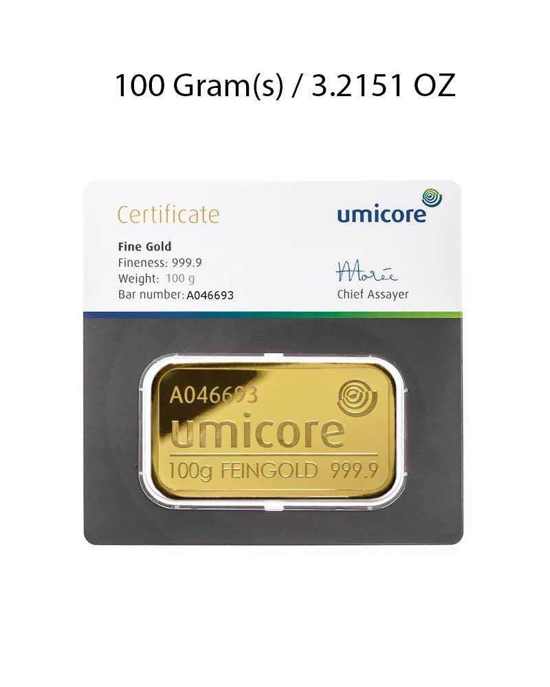 Umicore 100g Gold Bar image 0