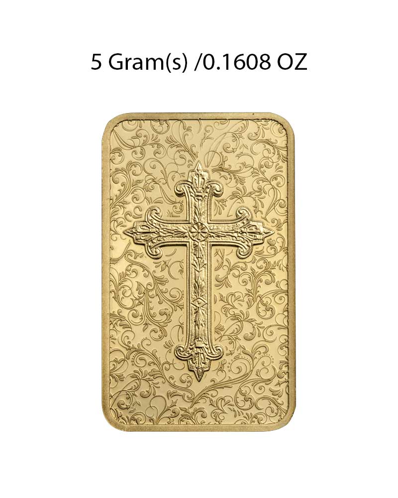 5g PAMP Suisse Gold Bar – Christian Cross image 1