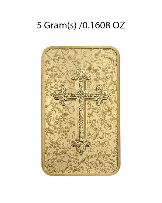 5g PAMP Suisse Gold Bar – Christian Cross image 1