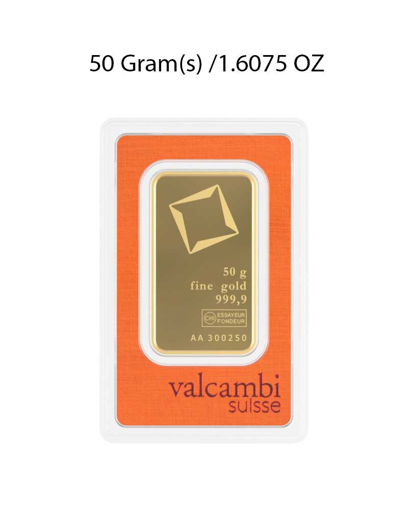 Valcambi 50g Gold Bar image 0