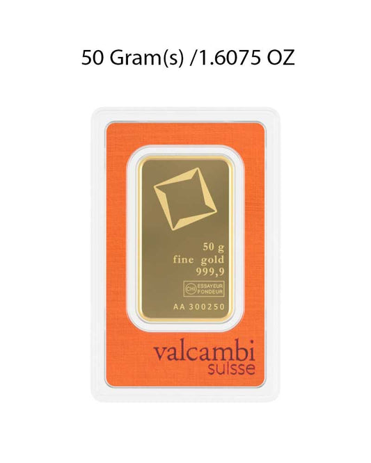 Valcambi 50g Gold Bar image 0