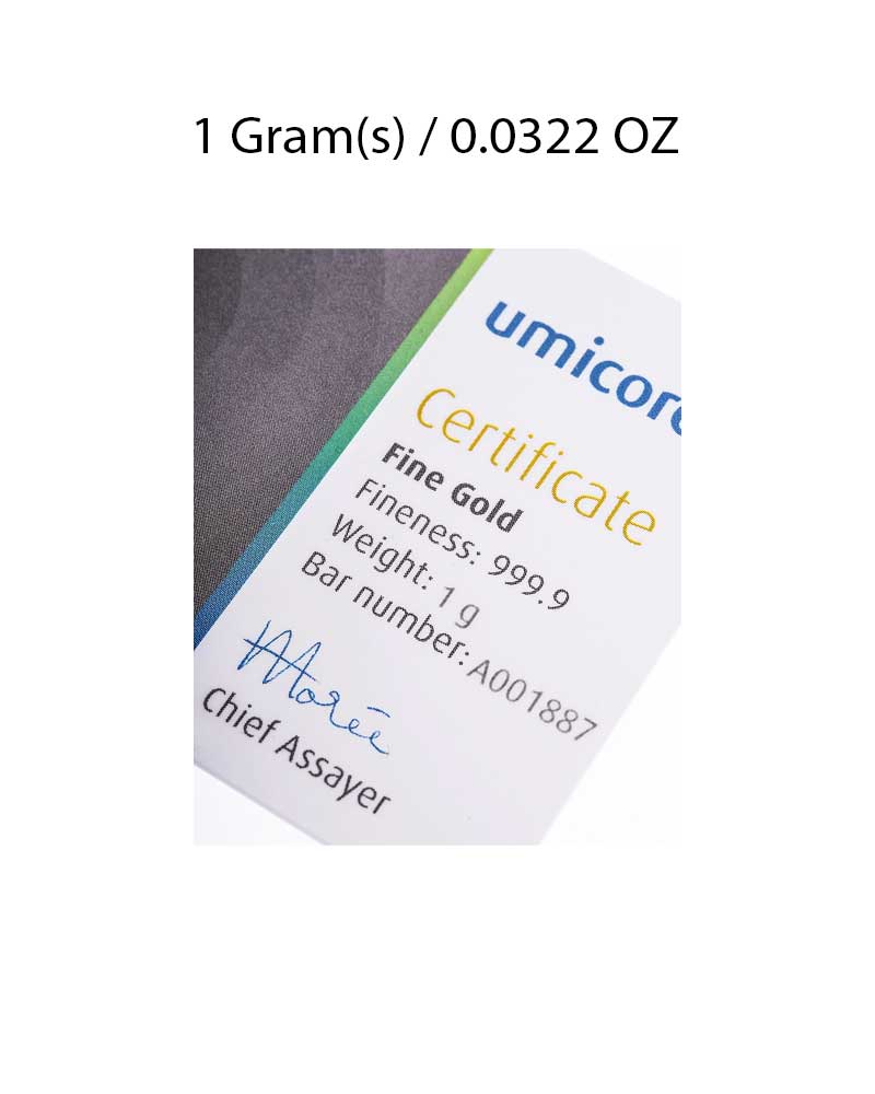 1g Gold Bar (Umicore) image 1