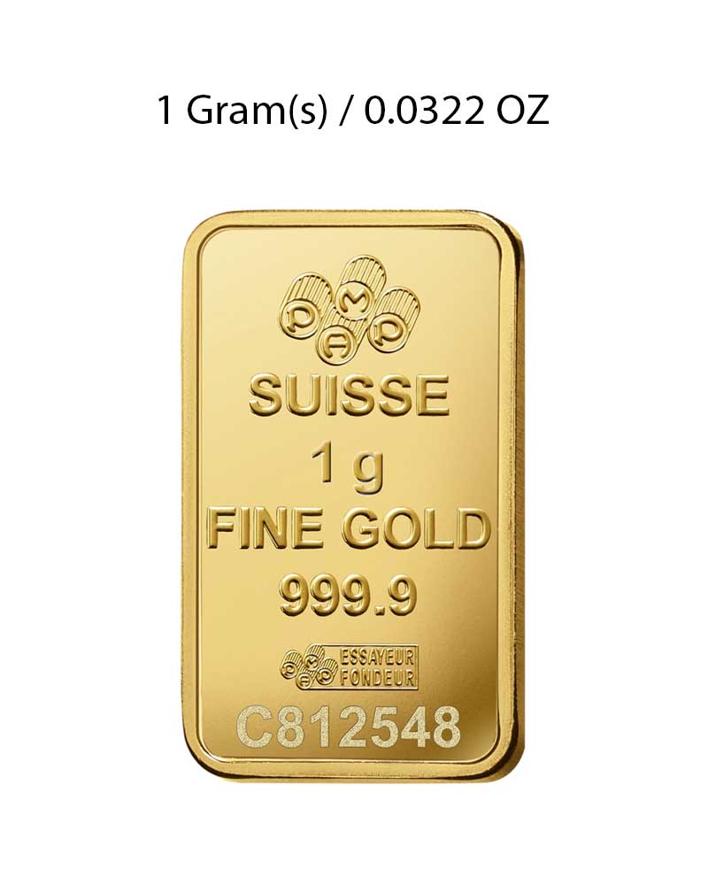 1g Gold Bar PAMP Lady Fortuna Minted image 1