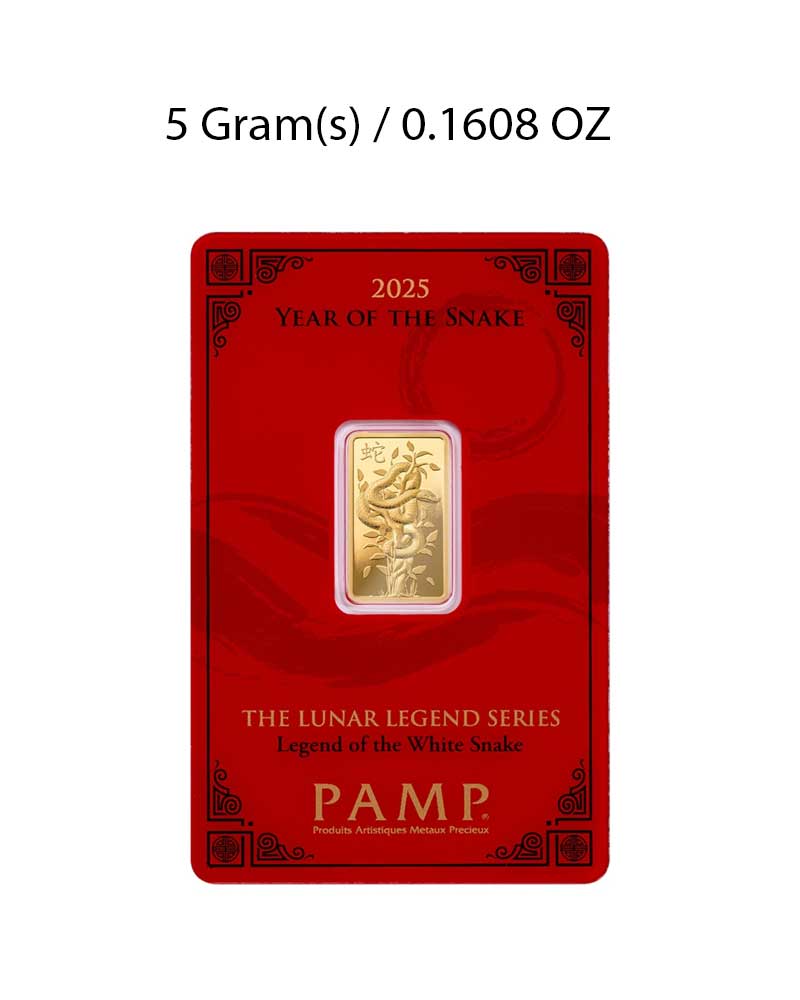 5g Gold Bar 2025 Year of the Snake PAMP image 0