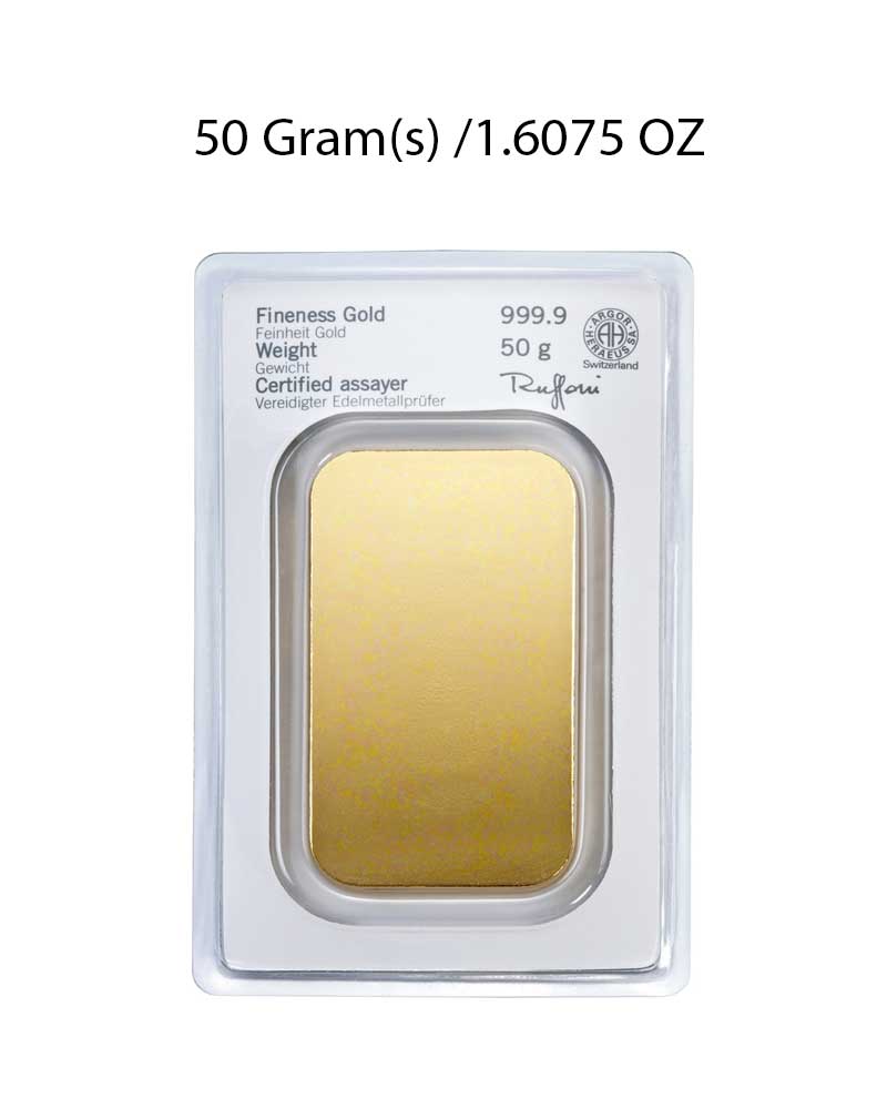 Heraeus 50g Gold Bar image 1