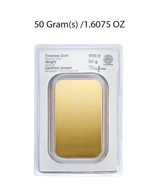 Heraeus 50g Gold Bar image 1