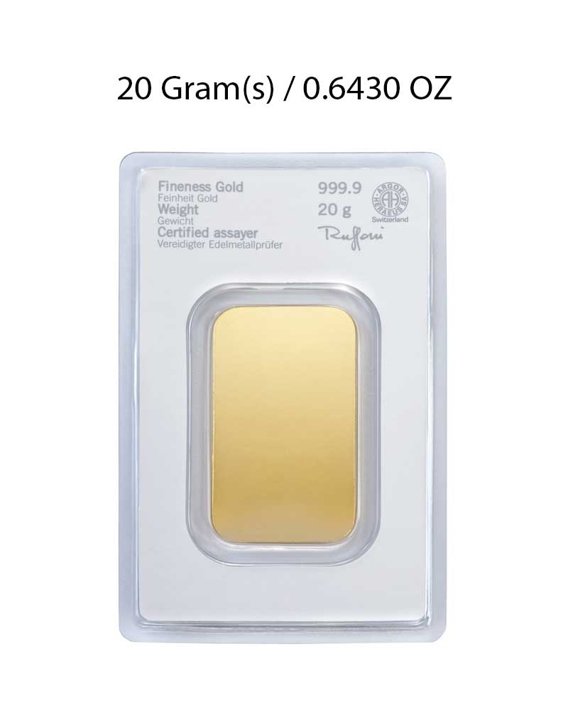 Heraeus 20g Gold Bar image 1