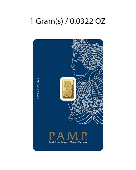 1g Gold Bar PAMP Lady Fortuna Minted image 0