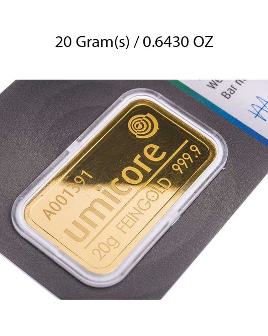 Umicore 20g Gold Bar image 1