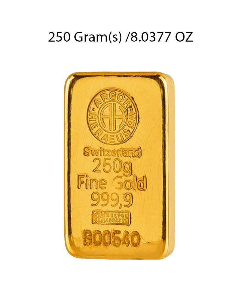 Argor-Heraeus 250g Gold Bullion Bar image 0