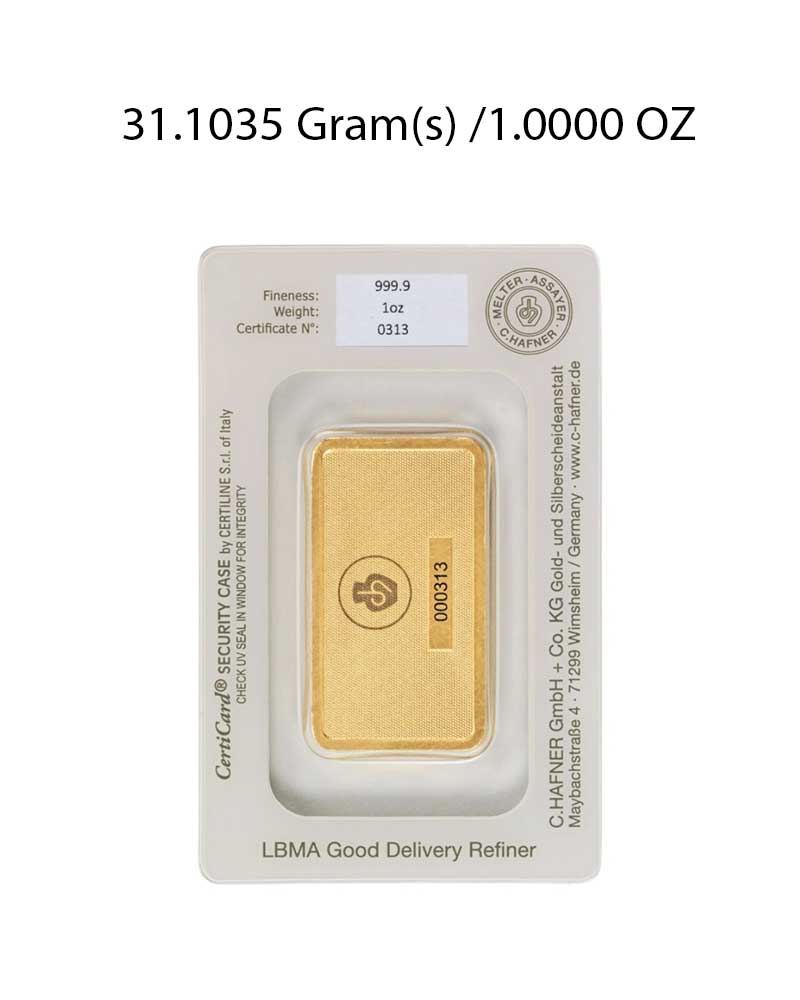 C. Hafner 1Oz Gold Bar image 1