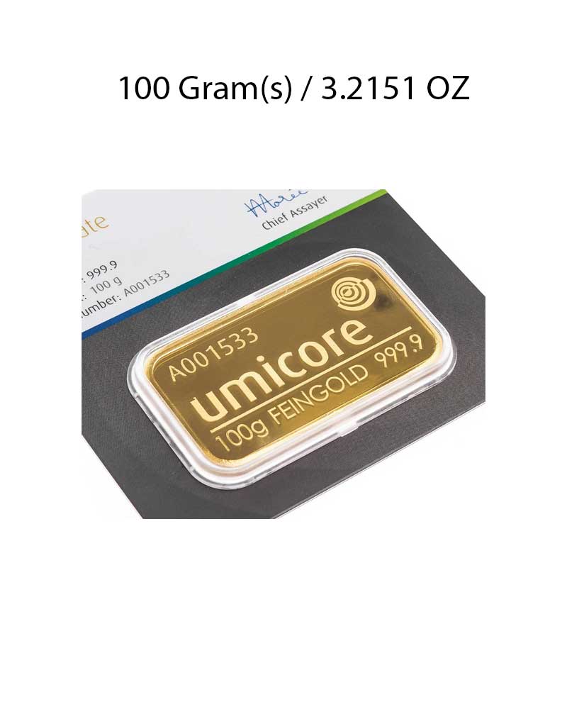 Umicore 100g Gold Bar image 2