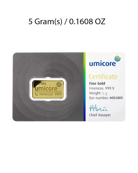 Umicore 5g Gold Bar image 0