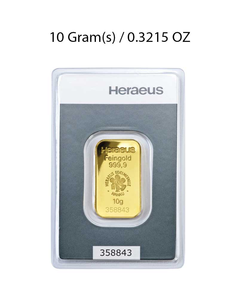 Heraeus 10g Gold Bar image 0