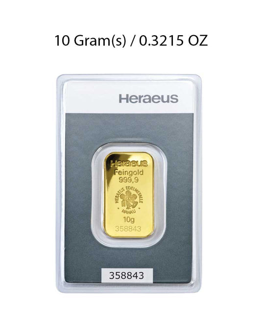 Heraeus 10g Gold Bar image 0