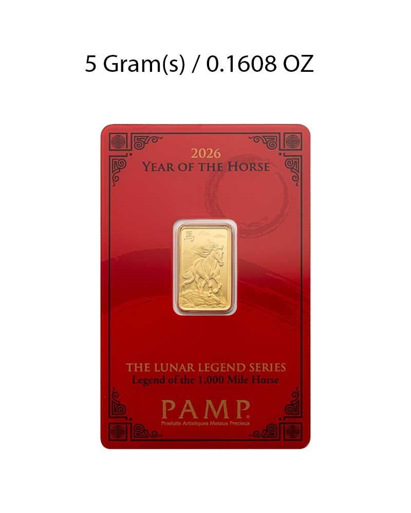 5g Gold Bar 2026 Year of the Horse PAMP image 0