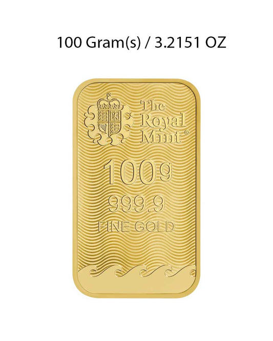 The Royal Mint 100g Gold Bar image 1